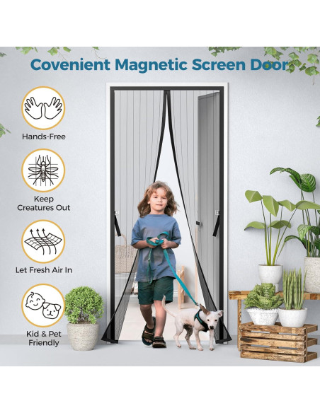 Puerta de Pantalla Magnética Augblinds 34x81 cm Negra