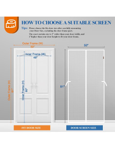 Puerta Pantalla Magnética MAGZO 121,9 x 203,2 cm Blanca 2