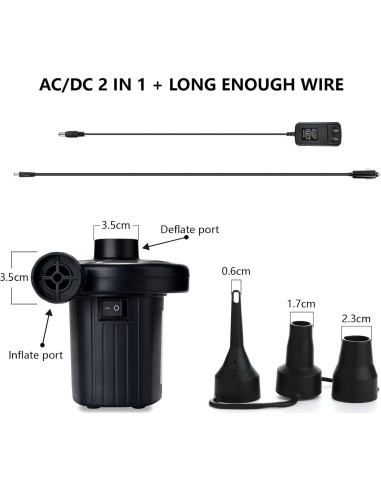 Bomba de aire eléctrica Jasonwell portátil 110-240V inflador