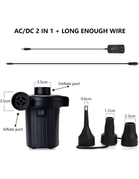 Bomba de aire eléctrica Jasonwell portátil 110-240V inflador