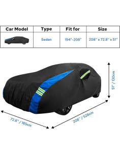 Funda de Coche Impermeable Avecrew para Sedán 492-528 cm 2