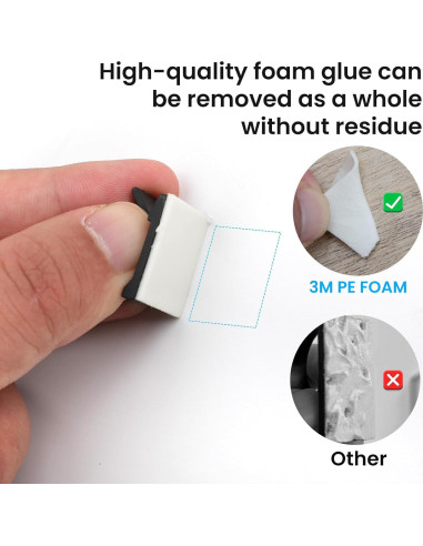 100 Clips de Cable Adhesivos TEZOP Negros 50 Pequeños y Grandes