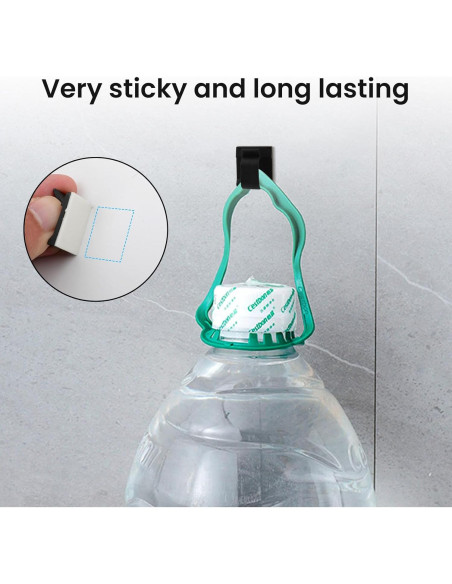 100 Clips de Cable Adhesivos TEZOP Negros 50 Pequeños y Grandes