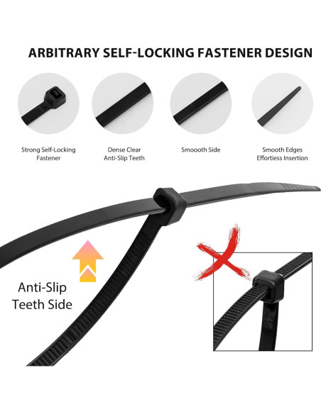 Ataduras de Cables HAVE ME TD 400 Piezas Nylon Negro