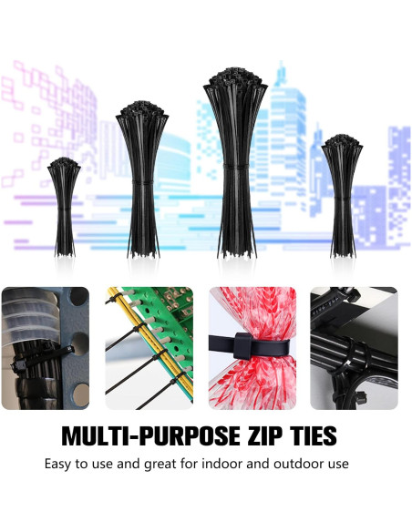 Ataduras de Cables HAVE ME TD 400 Piezas Nylon Negro