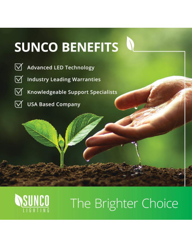 Sunco Paquete 10 Bombillas LED A15 E26 5000K Regulable