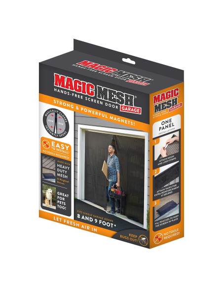 Pantalla de Garaje Magic Mesh 2,44m x 2,13m Cierre Magnético