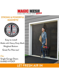 Pantalla de Garaje Magic Mesh 2,44m x 2,13m Cierre Magnético 2