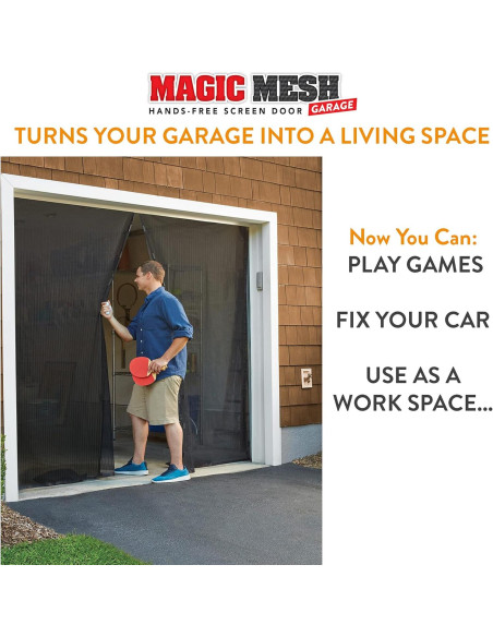Pantalla de Garaje Magic Mesh 2,44m x 2,13m Cierre Magnético