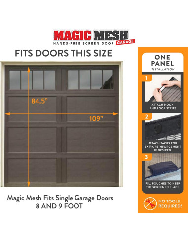 Pantalla de Garaje Magic Mesh 2,44m x 2,13m Cierre Magnético