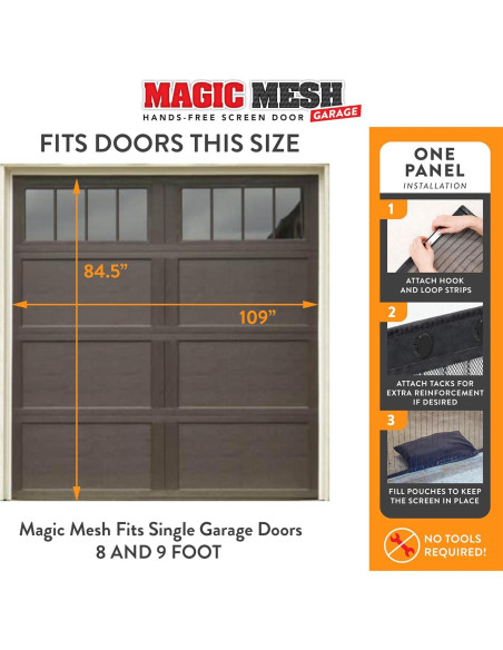 Pantalla de Garaje Magic Mesh 2,44m x 2,13m Cierre Magnético