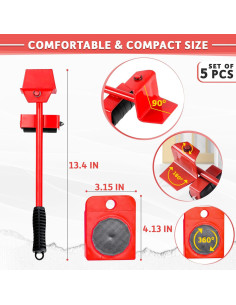 Juego de Deslizadores BURIUS para Mover Muebles 220 kg 2