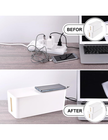 Caja Organizadora de Cables TuweChen Set de 2 Blancas