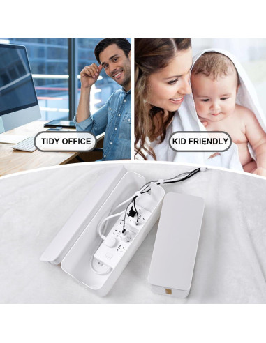 Caja Organizadora de Cables TuweChen Set de 2 Blancas