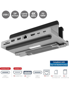 Estación de Acoplamiento USB-C SIIG 4K 60Hz Ethernet 100W 2