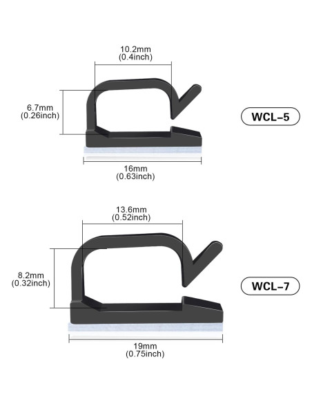 Clips Adhesivos para Cables XHF 120 PCS Organizador
