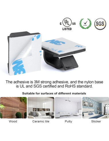 Clips Adhesivos para Cables XHF 120 PCS Organizador