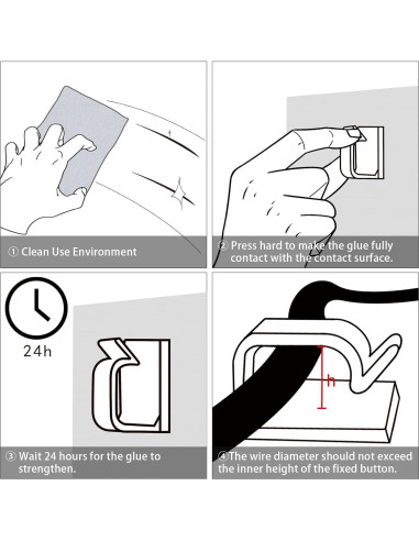 Clips Adhesivos para Cables XHF 120 PCS Organizador