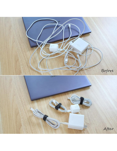 Bridas Reutilizables OneLeaf 80PCS 15,24cm Negras