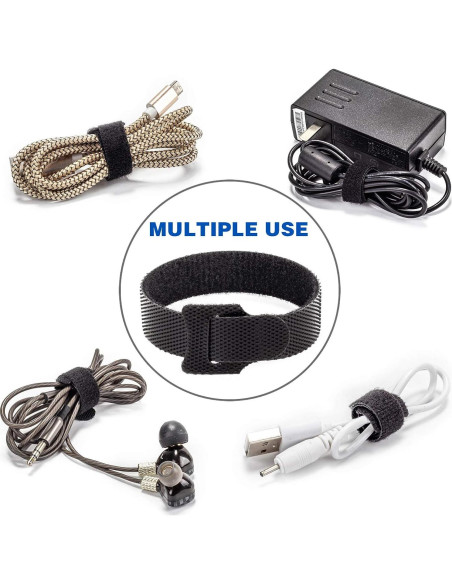 Bridas Reutilizables OneLeaf 80PCS 15,24cm Negras