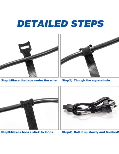 Bridas Reutilizables OneLeaf 80PCS 15,24cm Negras