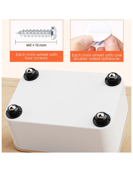 16 Ruedas Giratorias Autoadhesivas Zzbety 2.5cm 12.7kg