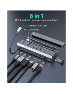 Estación de Acoplamiento Steam Deck Iavkyu 7 en 1 4K 60Hz 2