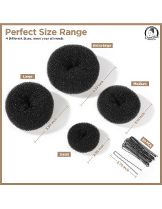 Hacedor de Moño de Cabello Teenitor - 4 Tamaños Negro 2