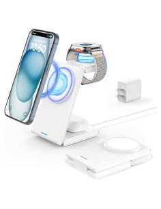 Estación de Carga Inalámbrica 3 en 1 CIYOYO para iPhone y Apple Watch