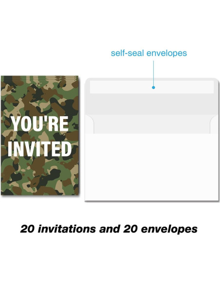 Invitaciones de Cumpleaños Soiceu 20 Unidades con Sobres