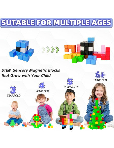 Bloques Magnéticos Apluses 81 Piezas Juguetes Educativos 3+ Bloques Magnéticos Apluses 81 Piezas Juguetes Educativos 3+