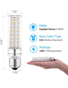 Bombilla LED Maíz LDSZM 16W 1400 lúmenes 6000K E26/E27 2