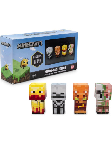 Luces de estado de ánimo Minecraft Ukonic, set de 4 figuras LED