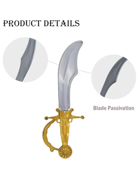 Set de 6 Espadas Pirata de Plástico para Niños 34 cm