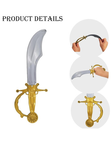 Set de 6 Espadas Pirata de Plástico para Niños 34 cm