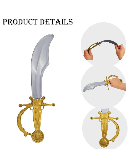 Set de 6 Espadas Pirata de Plástico para Niños 34 cm