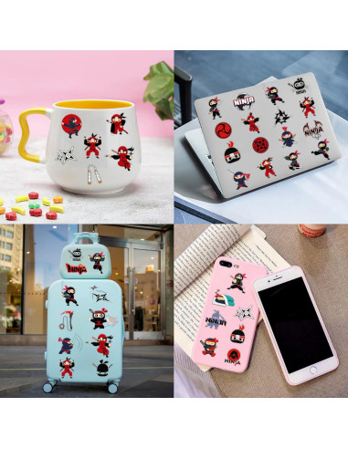 Tatuajes Temporales Ninja 96 PCS 91TATTOOS para Niños