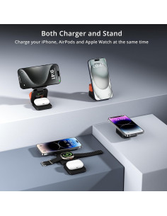 Cargador Inalámbrico 3 en 1 LULULOOK 15W para iPhone y Apple Watch 2