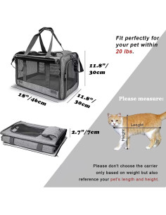 Transportín para Gatos GAPZER Grande Plegable y Lavable 2