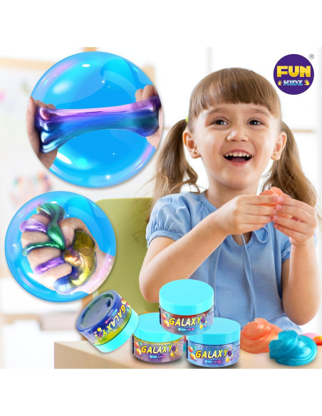 Kit de Slime Galáctico Prehecho FunKidz 1040ML 8 Colores