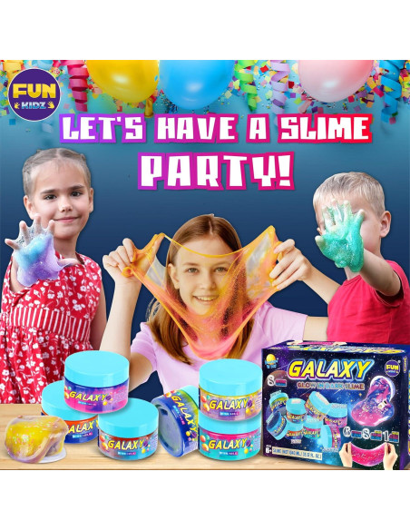 Kit de Slime Galáctico Prehecho FunKidz 1040ML 8 Colores