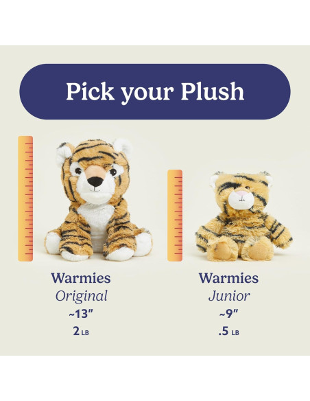 Warmies Junior Tigre Calentable 226g - Peluche Suave con Lavanda