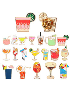 Conjunto de 20 Pines de Esmalte de Cóctel Quelay - Accesorios de Moda