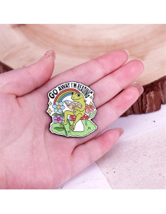 Pin de Esmalte Rana Lectora Yangjinyu - Broche Animal Verde 2