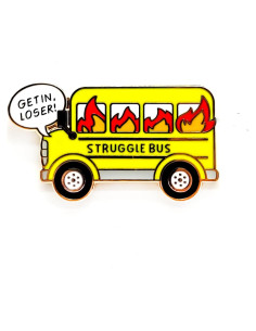 Pin de Insignia de Autobús en Llamas - Esmalte - 3.48 cm