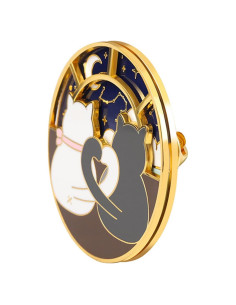 Pin de esmalte giratorio de gato anime YURAOER 4.7 cm