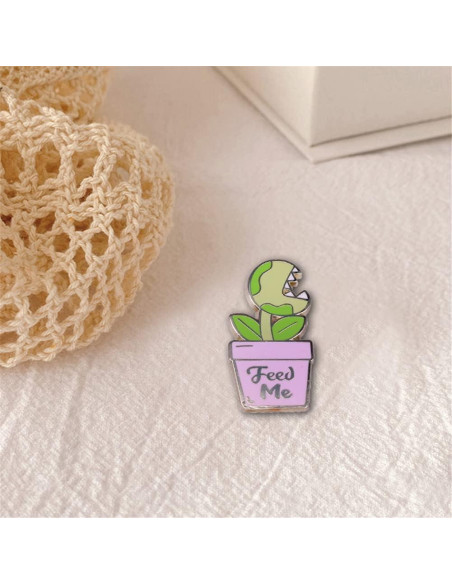 Pin de Esmalte Venus Flytrap QUREZA - Insignia Divertida