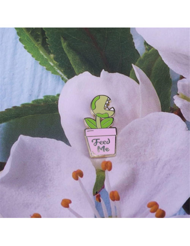 Pin de Esmalte Venus Flytrap QUREZA - Insignia Divertida