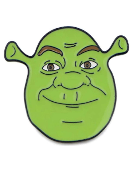 Pin de Metal Esmalte Cara de Monstruo Ogre Clásico Verde