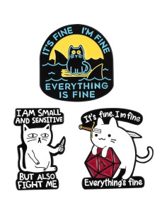 Pin de Solapa de Esmalte Gato con Cuchillo MindSpeakee 2.54 cm 2